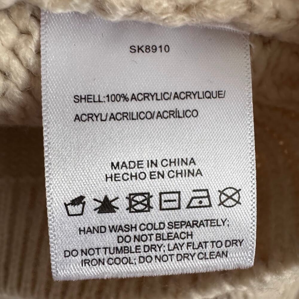 Stellah Cream Floral Appliqué Crewneck Sweater - Picture 3 of 4